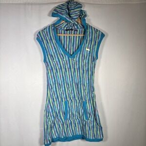 Vintage Coogi Sweater Dress Womens Small Hooded 3D Knit Y2K 90s Maximalist FLAW